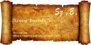Szorg Bernát névjegykártya